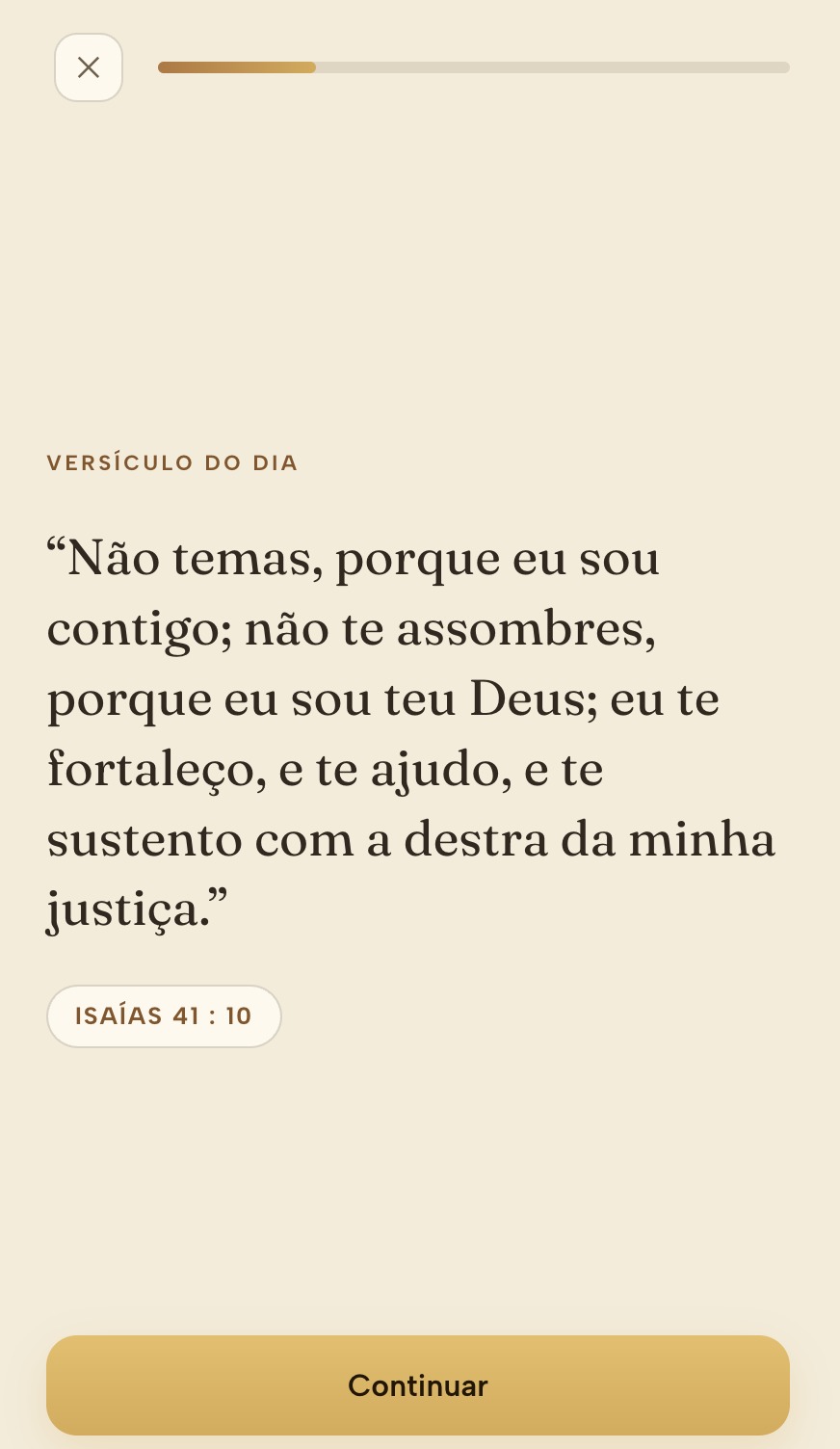 Tela de leitura e reflexão bíblica do aplicativo